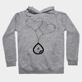 Heart with Blood Group A Hoodie